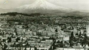 Postcard  RPPC Birdseye View of Mt. Hood and Portland, OR.     aa2