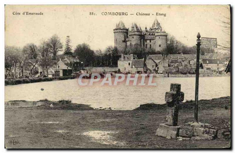 Old Postcard Combourg Chateau Pond