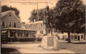 Massasoit Statue Indian Friend Of Pilgrims Coles Hill Plymouth Massachusetts