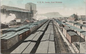 Fort William Ontario CPR Yards Canadian Pacific Railway Cars c1906 Postcard H26