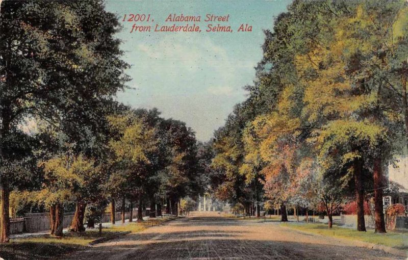 Selma Alabama Alabama Street from Lauderdale Street Scene Postcard JE359697