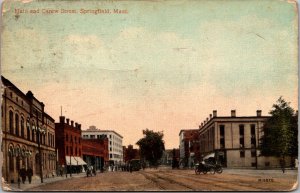 View at Main and Carew Streets, Springfield MA Vintage Postcard Y56