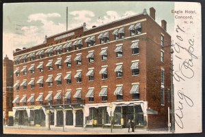 Vintage Postcard 1907 The Eagle Hotel, Concord, New Hampshire