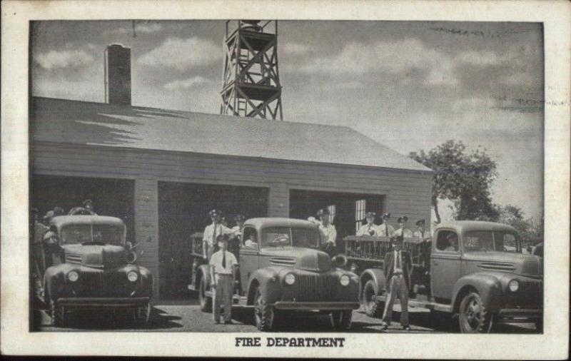 Military Fire Department - Camp Dix? Old Postcard