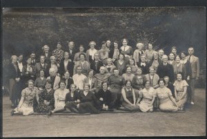 Genealogy Postcard - Ancestors Real Photo - Large Group of People Posing RS4819