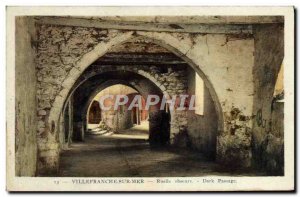 Old Postcard Villefranche Sur Mer Dark Alley