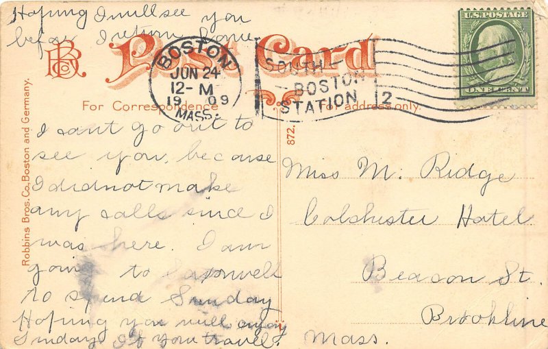 Boston Massachusetts 1909 Postcard Navy Yard Grain Elevator Chelsea Ferry