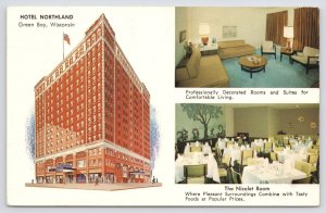 Green Bay Wisconsin~Hotel Northland & Interior~Room~Nicolet Room~1973 Postcard