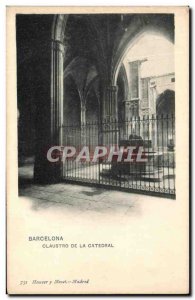 Old Postcard Barcelona Cloister De La Catedral