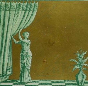 1870's-80's Victorian Trade Card Roman Grecian Scene Lady In Toga Chariot &C