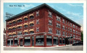 1920s Hotel Fox Elgin Illinois Postcard