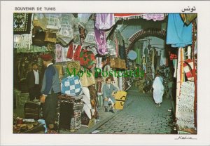 Tunisia Postcard - Cloth Souk Market, Shopping Market. Used 1989 - RR19377