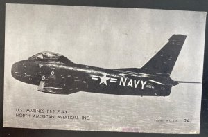 Mint Usa Real Picture Postcard Us Marines FJ 2 Fury North American Aviation