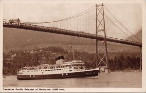 Canadian Pacific 'Princess of Nanaimo' Ship Vancouver BC Postcard H27 *as is