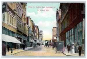 1910 Felix St. Looking East 5th Ave. Exterior Road St. Joseph Missouri Postcard