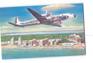 Eastern Air Lines Golden Falcon DC-78 Airliner Advertisement Vintage Postcard