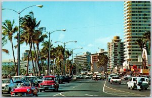 Kalakaua Avenue Looking Ewa At The New Modern Luxury Hotels Hawaii HI Postcard