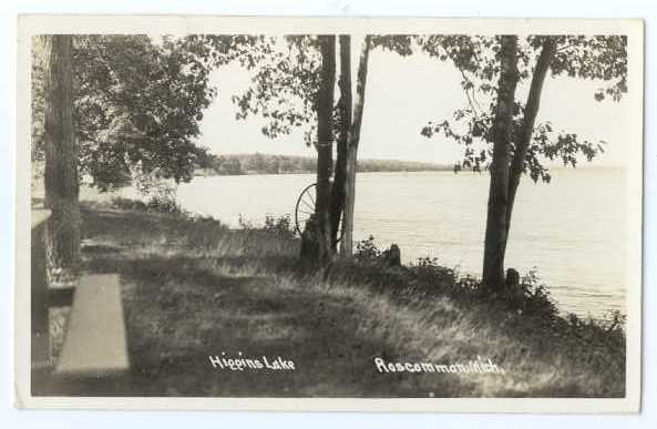 RPPC, Higgins Lake near Roscommon, Michigan, MI,  1947  Real Photo