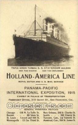 SS Statendam Holland - America Line, Steamer, Steam Boat, Ship Unused 