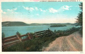 Vintage Postcard A View Of Canadarago Lake Richfield Springs New York M. Tuller