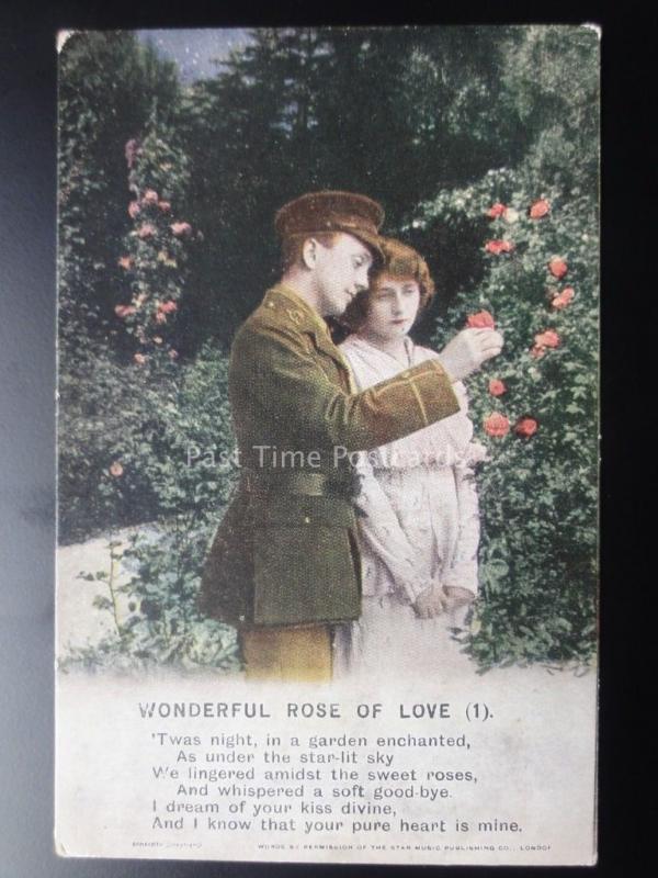 WW1 WONDERFUL ROSE OF LOVE Bamforth Song Cards set of 3 No 4879/1/2/3