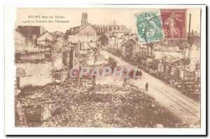 Reims in ruins Old Postcard after retirement German