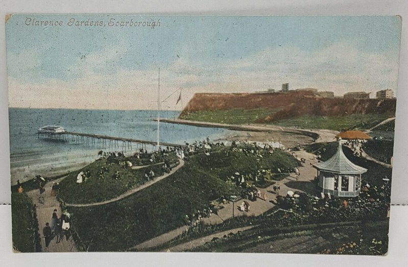 Clarence Gardens Scarborough UK Vintage Postcard