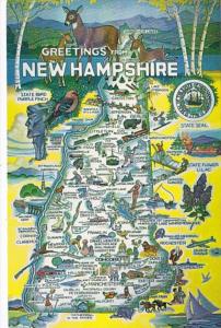 Greetings From New Hampshire With Map