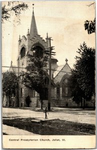 Central Presbyterian Church, Joliet IL c1909 Vintage Postcard R06