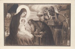 B572 Catholic image religious icon Wise Men find Virgin Mary and Jesus 1930