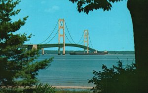 Vintage Postcard 1978 The Mackinac Bridge Michigan's Peninsula Mackinaw City MI