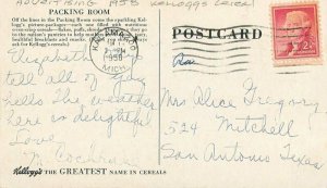 Michigan Battle Creek Kellogg  Cereal Postcard Advertising 1958 Interior 22-3731