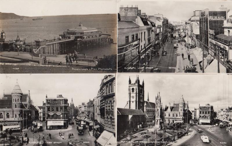 Plymouth Bateman Opticians Tailors Laundry 4x Vintage Real Photo Postcard s