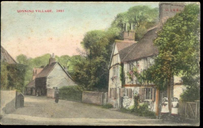 berkshire, SONNING Village nr Reading, Street Scene (1908)