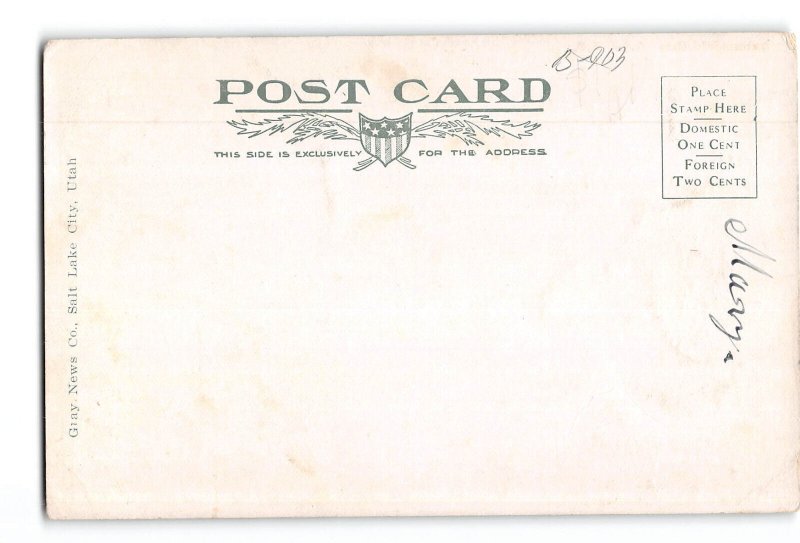 American Falls Idaho ID Postcard 1901-1907 OSI Railroad Train Bridge Locomotive