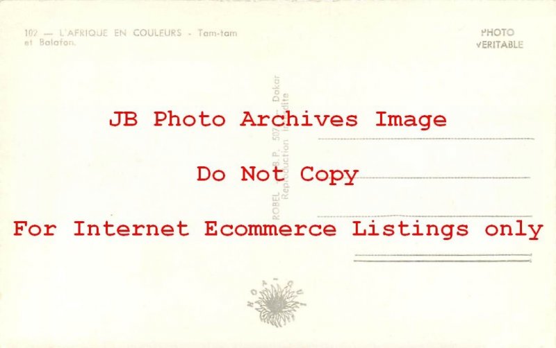 Native Ethnic Culture Costume, RPPC, Africa, Tam Tam & Balafon