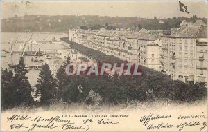 Old Postcard Geneve Quai des Eaux Vives