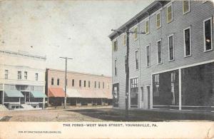 Youngsville Pennsylvania West Main Street Scene Antique Postcard K77775