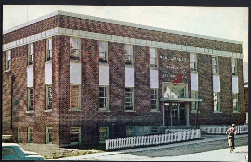 Ontario NEW LISKEARD Community Hall, Front View Chrome 1950s-1970s