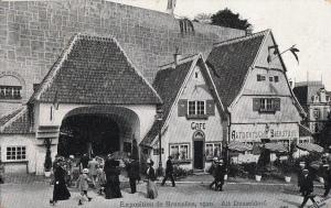 Exposition Brussels 1910 Alt Dusseldorf beer house cafe postcard