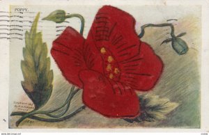 Silk POPPY Flower , 00-10s