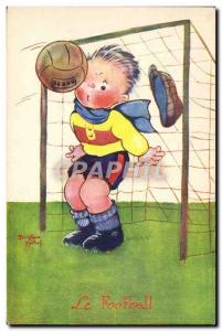 Postcard Old Child Soccer Goalkeeper