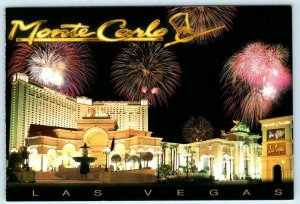 LAS VEGAS, NV ~ Fireworks MONTE CARLO CASINO 1996 Lance Burton - 4x6 Postcard