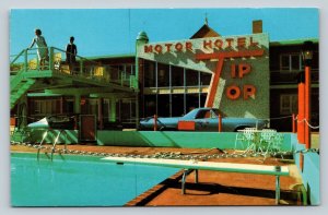 Tip Top Motor Hotel Rapid City South Dakota Classic Cars Vintage Postcard 1629