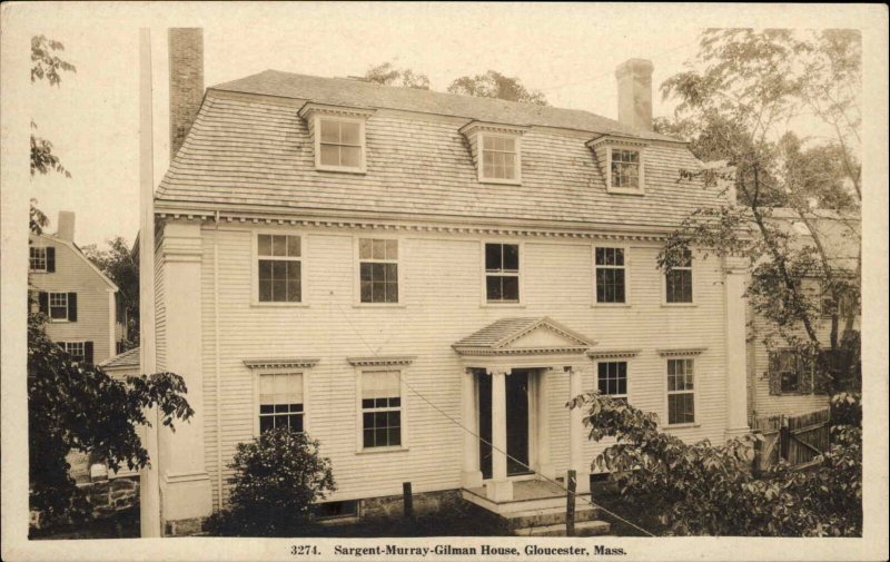 Gloucester MA Sargent Murray Gilman House c1915 Real Photo Postcard