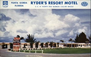 Punta Gorda Florida FL Motel 1950s-60s Postcard