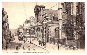 Le Havre , Notre Dame et la rue de Paris , Trolley