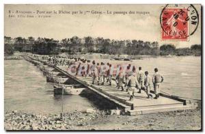 Old Postcard Army Avignon Works of the 7th Genie The passage of troops