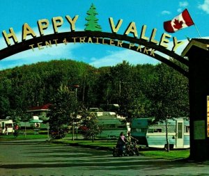 Vtg Chrome Postcard Calgary Alberta Canada Happy Valley Tent & Trailer Park