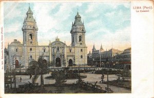 CATHEDRAL CHURCH LIMA PERU POSTCARD (c. 1905)